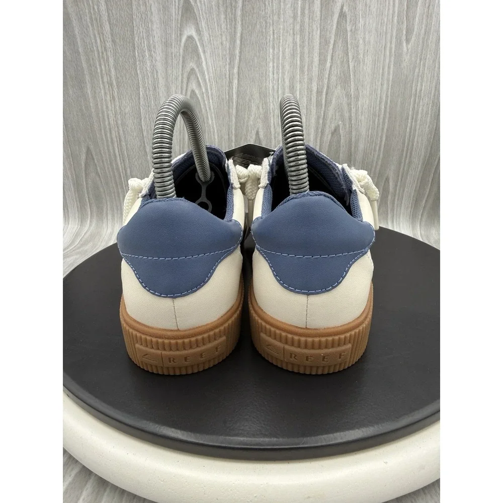 Reef Lay Day Seas Womens Size 7.5 Navy Vintage White Casual Sneakers Shoes NEW